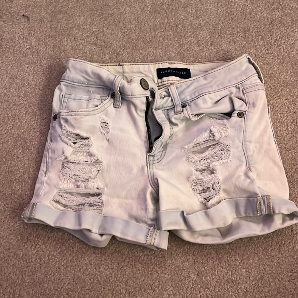 aeropotale light wash jean shorts